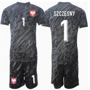 Fotbalové Dres Polsko Wojciech Szczesny #1 Brankářské Dětské Venkovní Oblečení ME 2024 Krátký Rukáv (+ trenýrky)